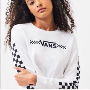 Vans Long Sleeve Cropped Tee checkered